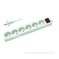 6-way Holland type power socket with swicth